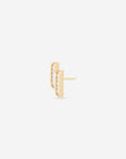 MÉGA Double Bars Earrings in gold vermeil—two CZ-studded bar studs, 13.9 mm × 5.2 mm, 2.13 g, lightweight and refined.