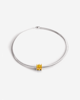 Small Omega Charm in gold, designed for the Omega 4 Necklace – delicate, polished, and stackable.