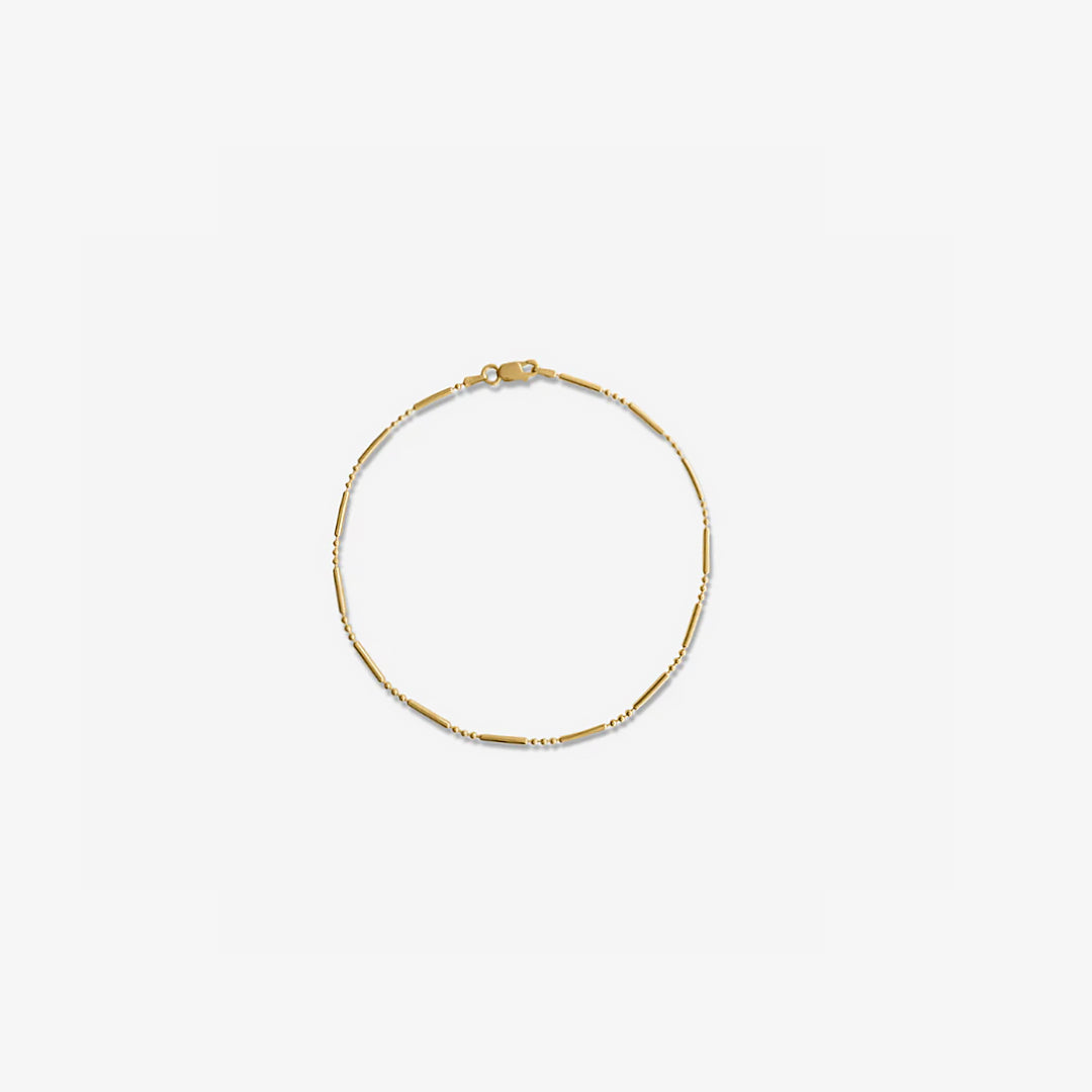The Dot Dash Anklet — 1.5mm