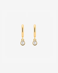 Baby Hoop Round Drop Earring Clear CZ