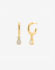 Baby Hoop Pear Drop Earring Clear CZ