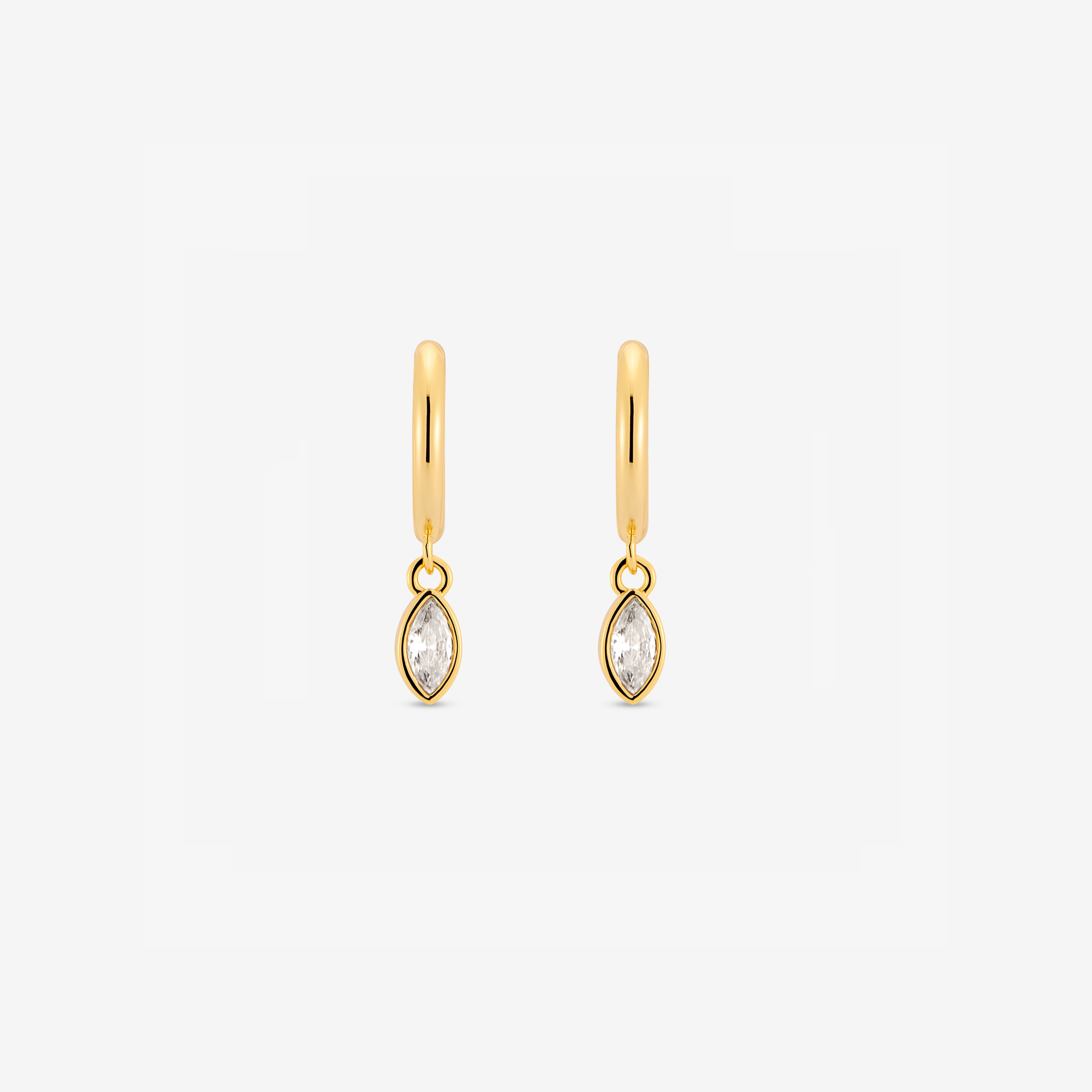 Baby Hoop Marquis Drop Earring Clear CZ
