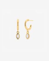 Baby Hoop Marquis Drop Earring Clear CZ