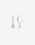 Baby Hoop Round Drop Earring Clear CZ