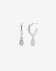 Baby Hoop Pear Drop Earring Clear CZ