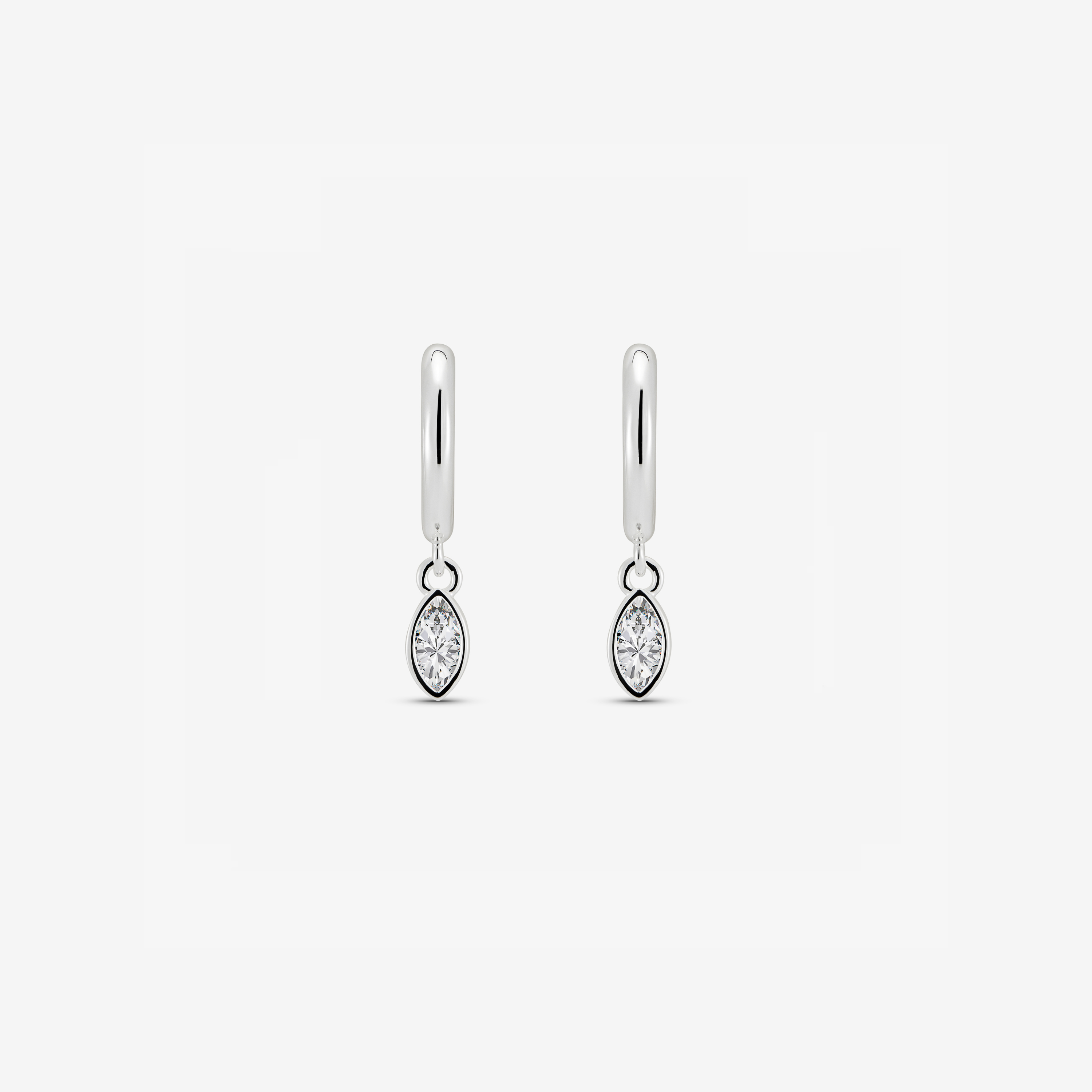Baby Hoop Marquis Drop Earring Clear CZ