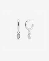 Baby Hoop Marquis Drop Earring Clear CZ