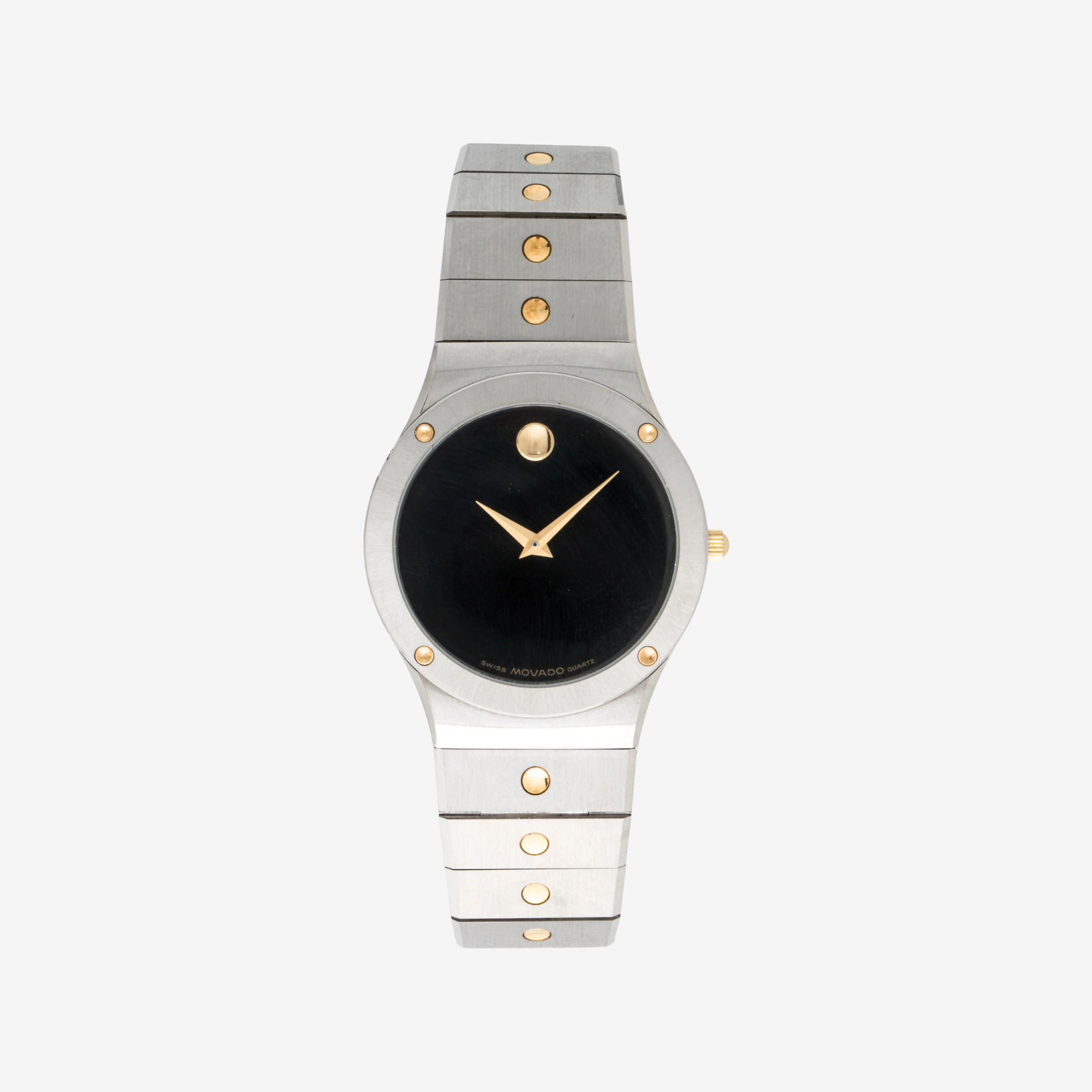 Vintage Movado Museum Two Tone Yellow Gold Dial Watch