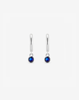 Baby Hoop Round Drop Earring Sapphire CZ