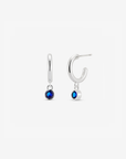 Baby Hoop Round Drop Earring Sapphire CZ