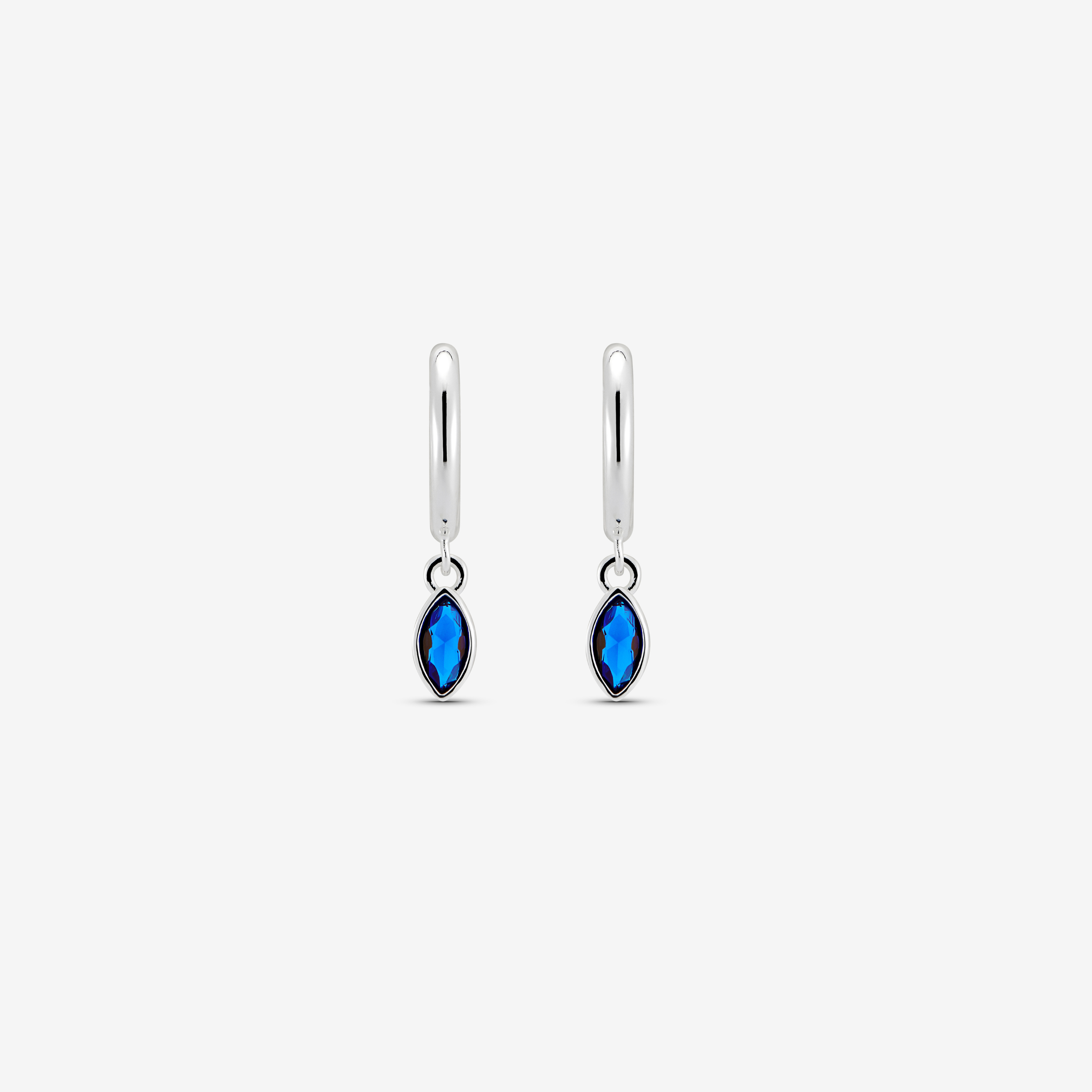 Hoop Marquis Drop Earring Sapphire CZ