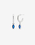 Baby Hoop Marquis Drop Earring Sapphire CZ