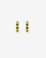 Baby Hoop Bezel Stones Earring Emerald CZ
