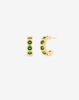 Baby Hoop Bezel Stones Earring Emerald CZ