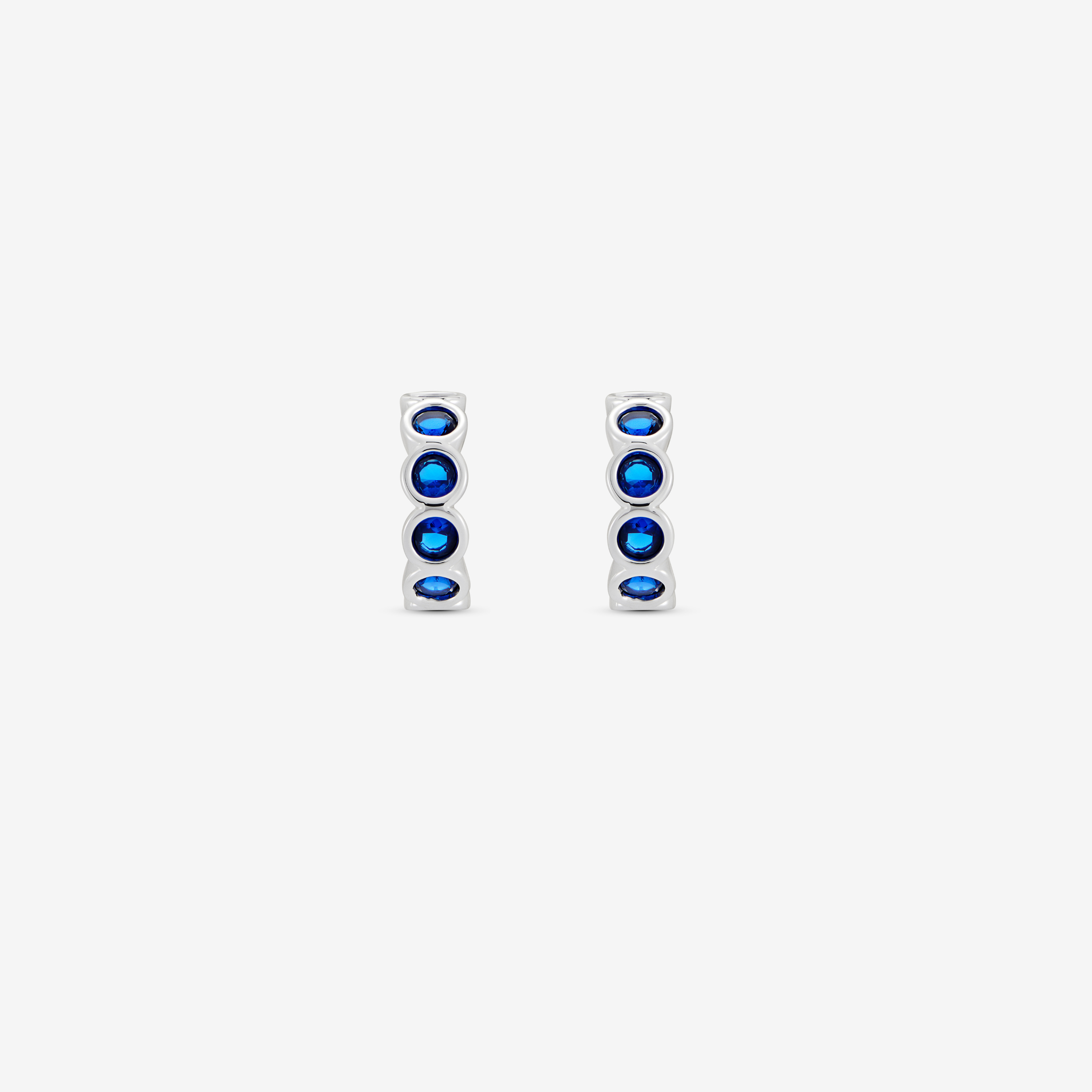 Baby Hoop Bezel Stones Earring Sapphire CZ