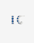 Baby Hoop Bezel Stones Earring Sapphire CZ