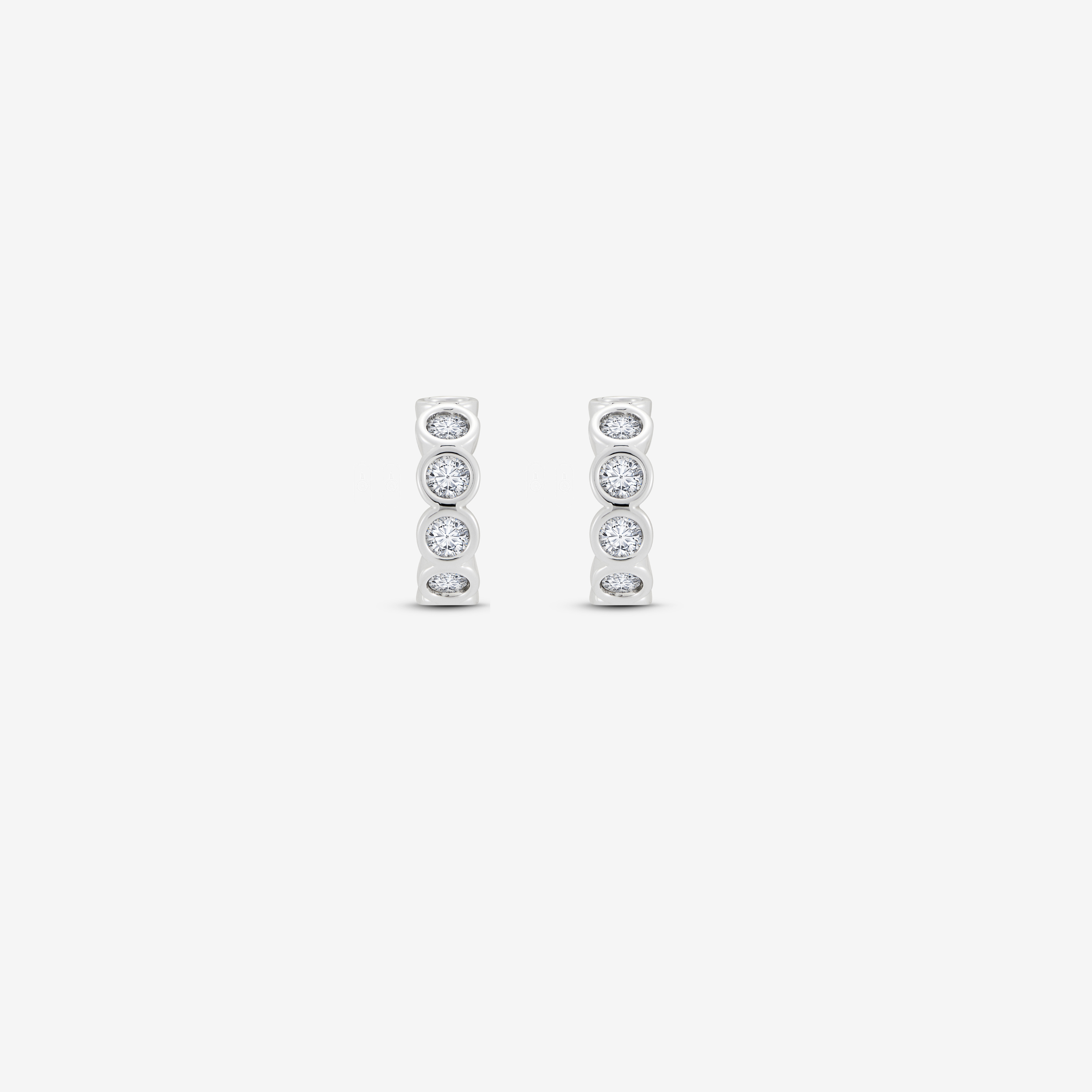 Hoop Bezel Stones Earring Clear CZ