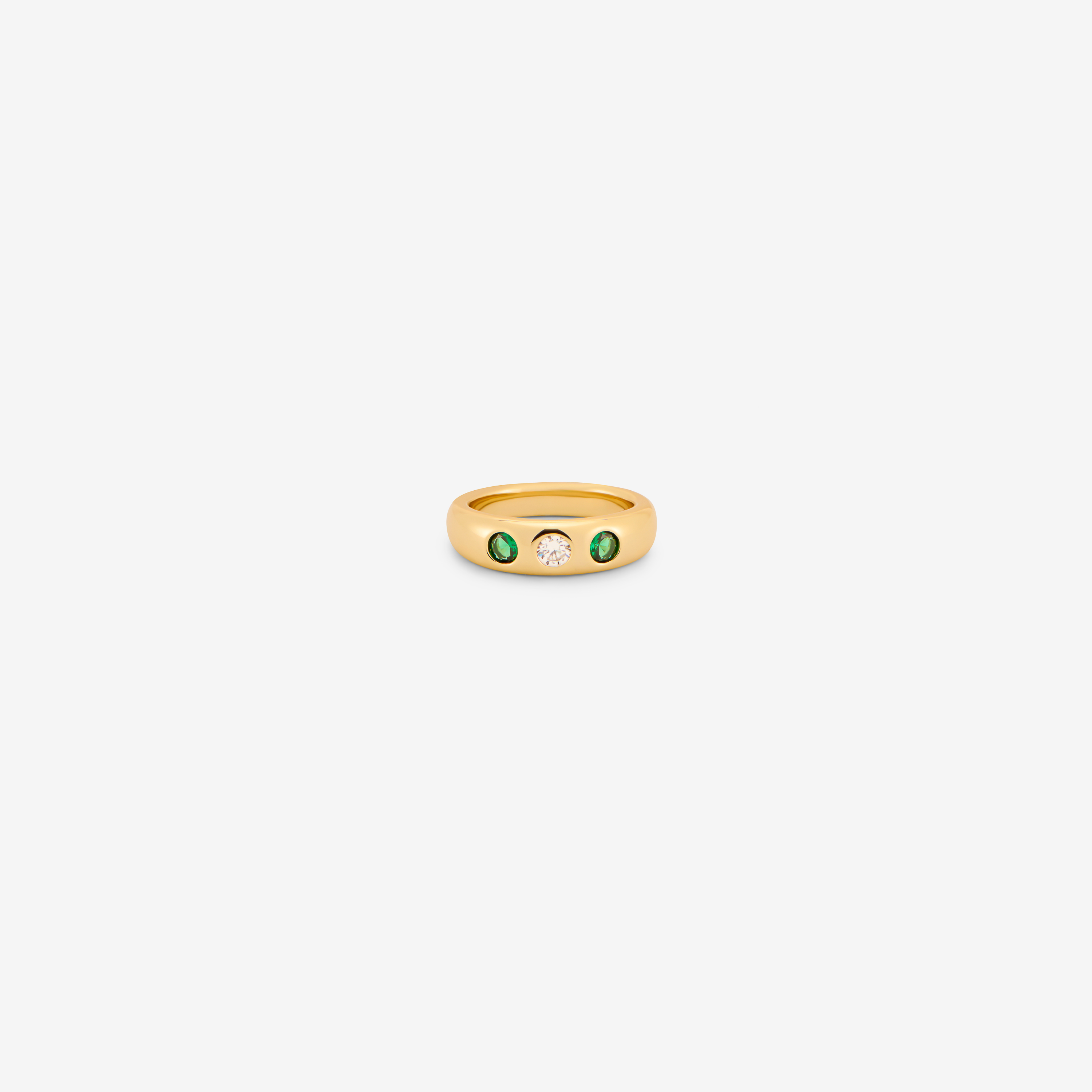 3 Pinky Ring Emerald Clear CZ