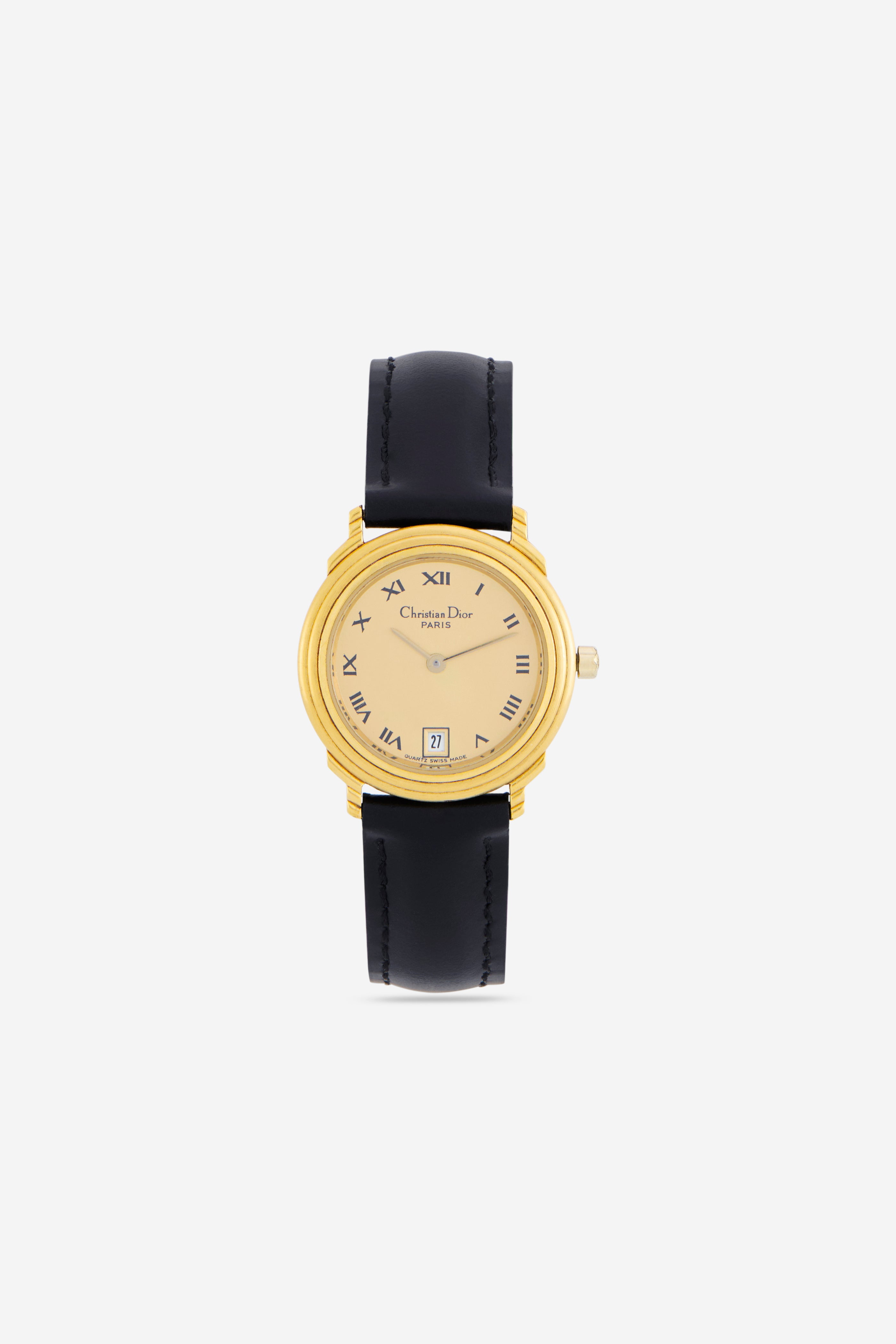 CHRISTIAN DIOR 腕時計 Christian Dior 48.122.3 Women's 24 mm Gold Roman Date Quartz Watch