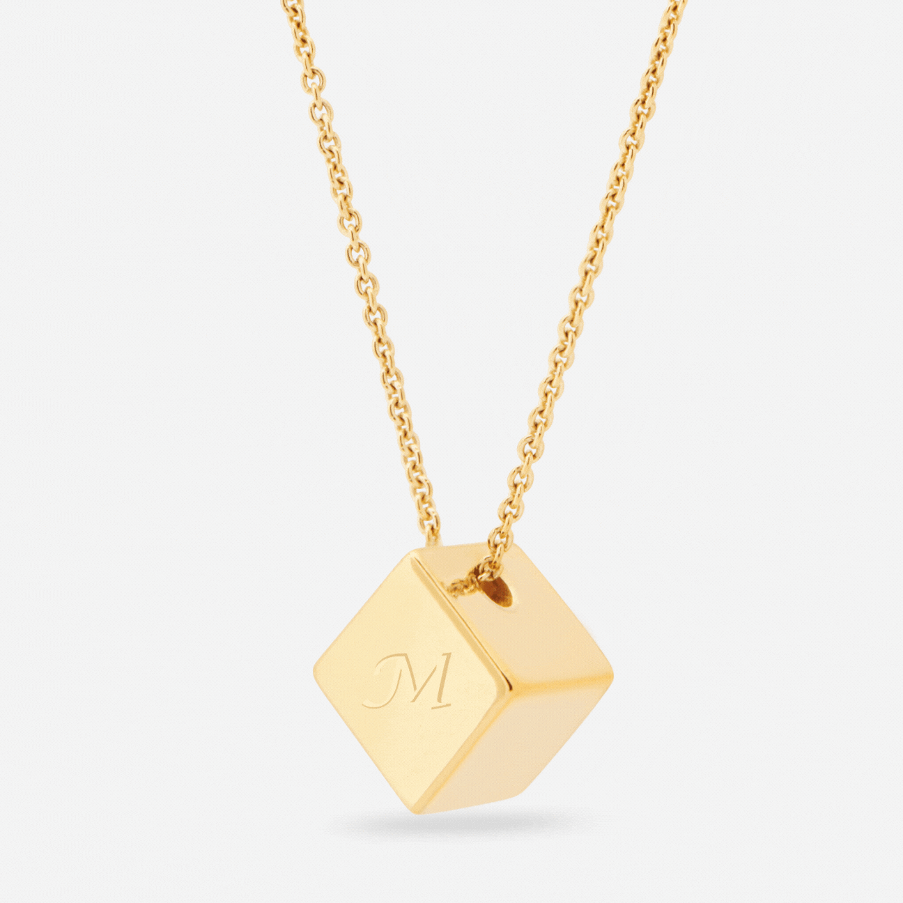 Zircon Cube Pendant Necklace