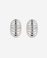 MÉGA Snail Earrings in gold vermeil—30 mm spiral-shaped studs, 18.7 mm width, 15.1 mm depth, stainless-steel posts, 9 g.