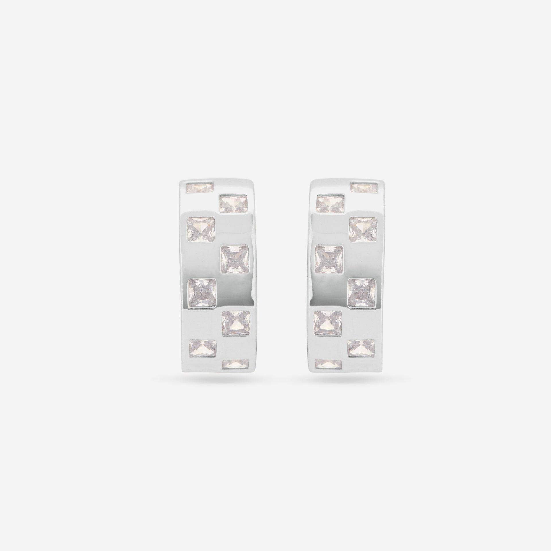 Checkered Wide Earrings – MÉGA