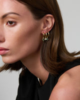 Baby Hoop Pear Drop Earring Emerald CZ