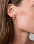 Baby Hoop Marquis Drop Earring Emerald CZ