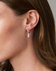 Baby Hoop Marquis Drop Earring Clear CZ