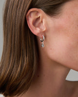 Baby Hoop Pear Drop Earring Clear CZ