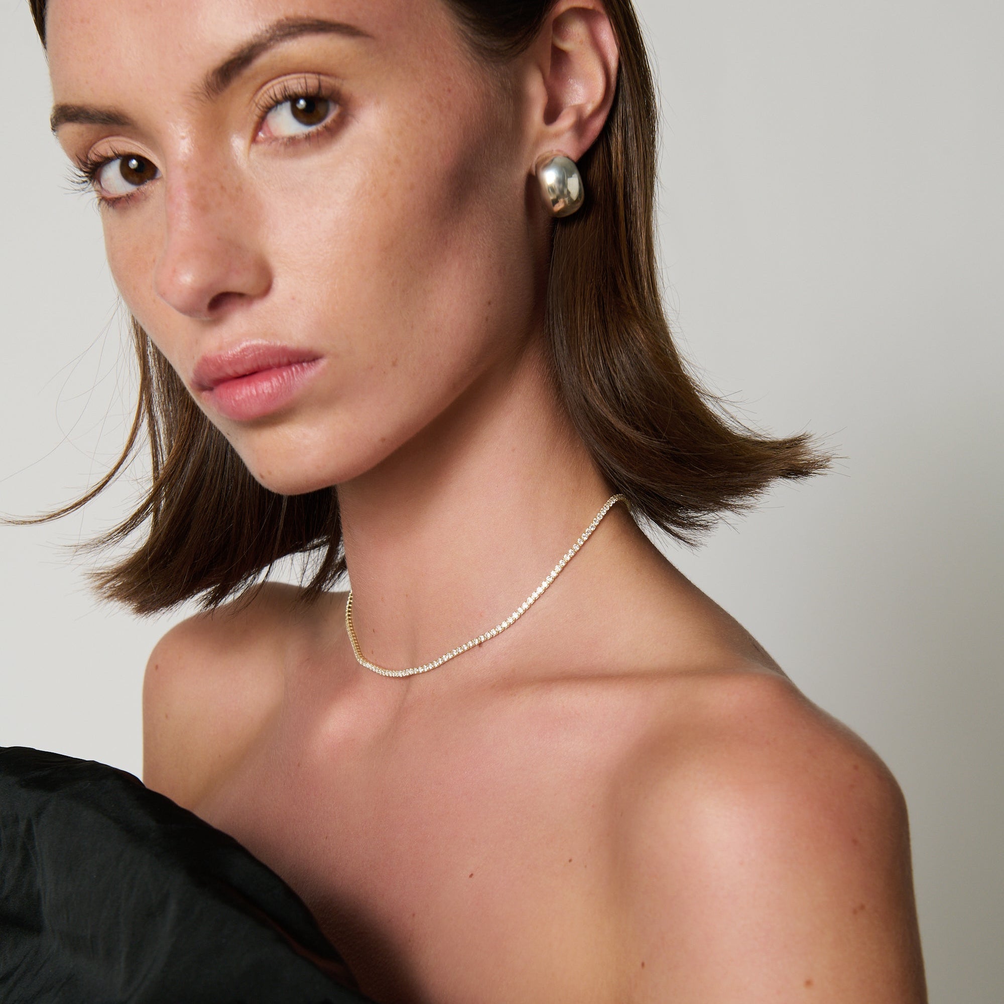 Tennis Necklace 16” x 2mm — Sterling Silver Plated