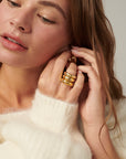 MÉGA Jewelry Donut Sprinkle Ring Stack with CZ Stones