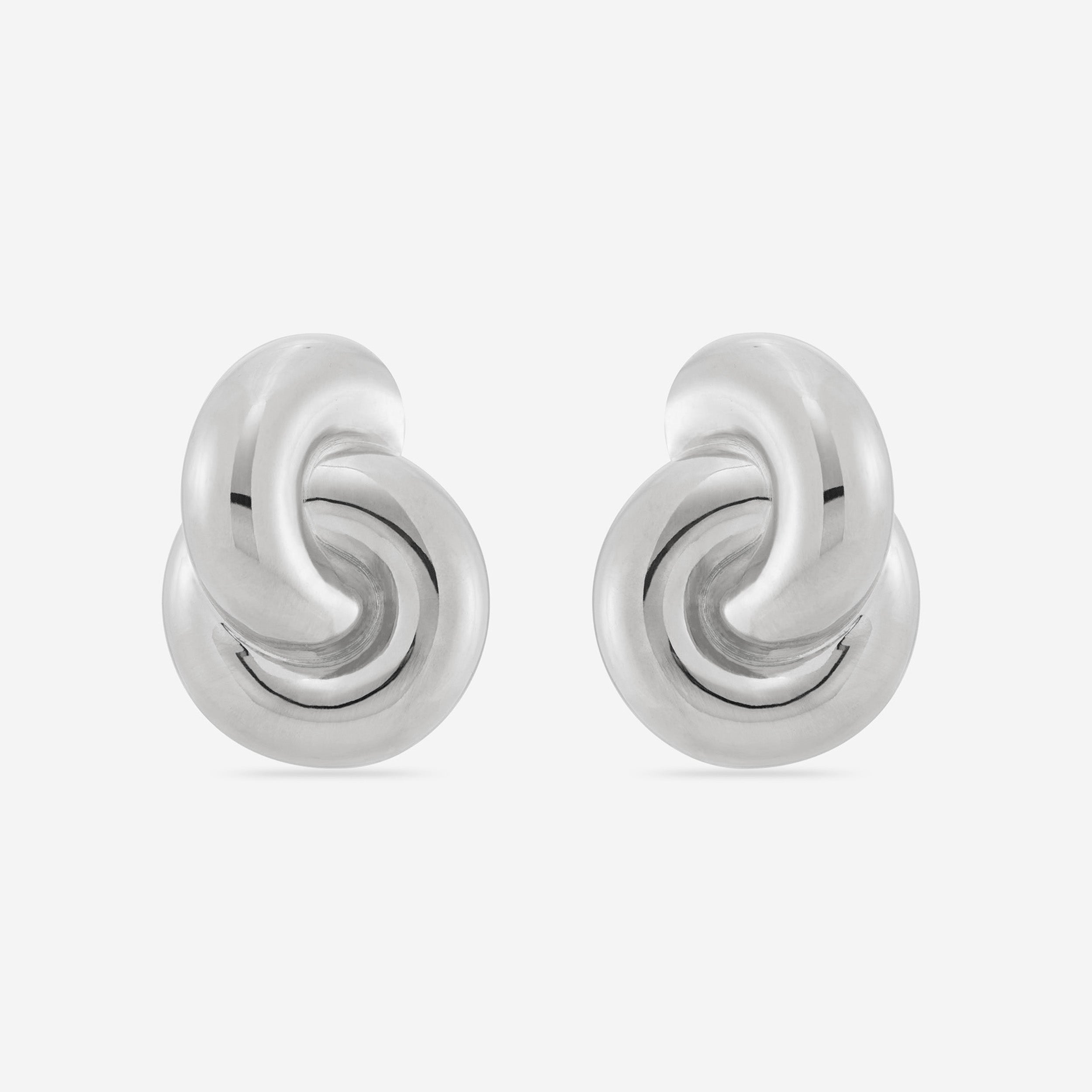 MÉGA Jewelry Jumbo Double Knot Earrings in Silver 