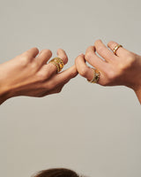 MÉGA Wrap Ring in gold vermeil—sterling silver 3.9 mm sculptural enhancer ring, ideal for stacking.