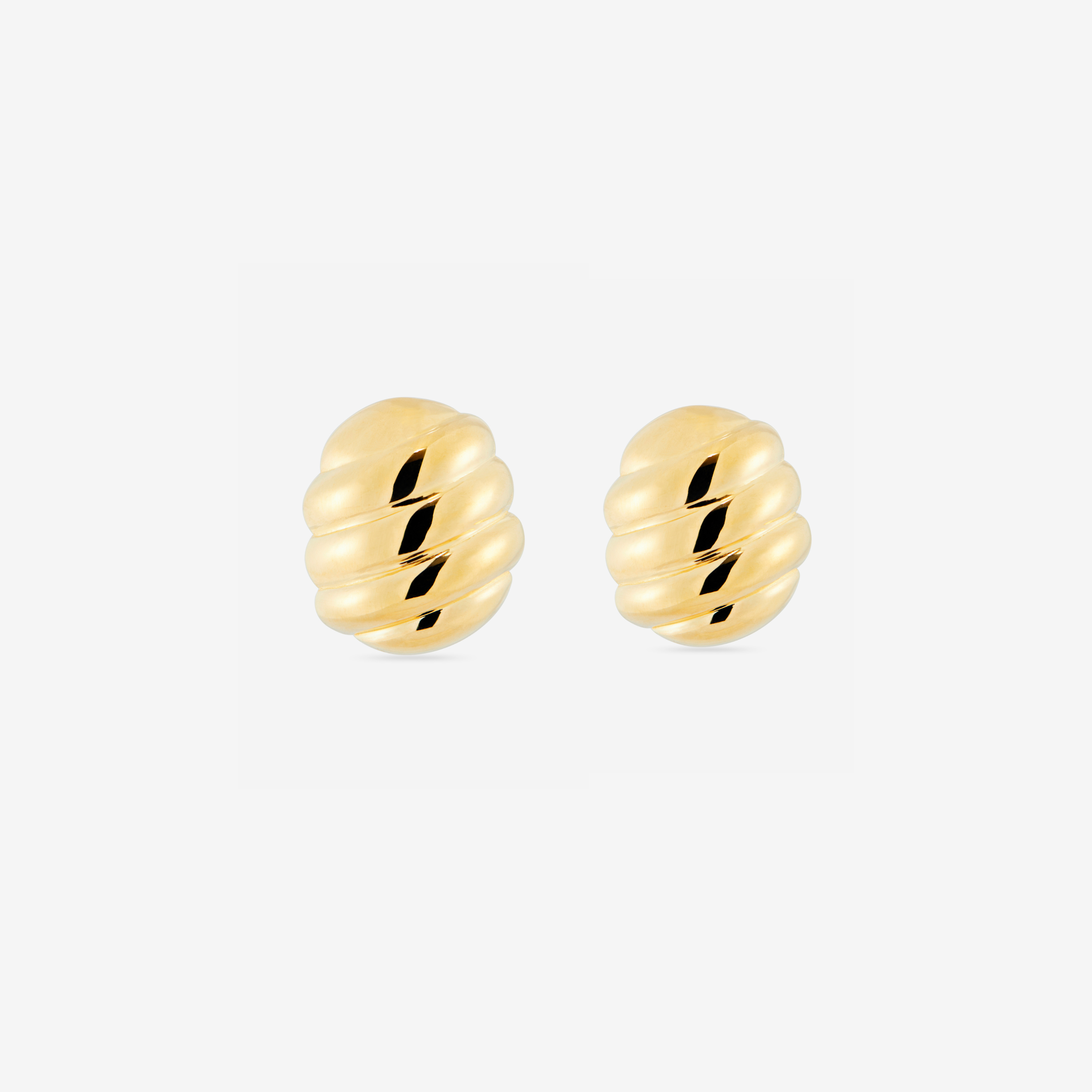 Mini Oval Ridged Button Earrings