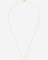 Circle Treasure Necklace featuring a square gold pendant with a round zircon on an 18-inch chain.