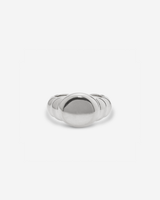 Raised Signet Ring in gold, engravable and bold—modern take on a classic design.
