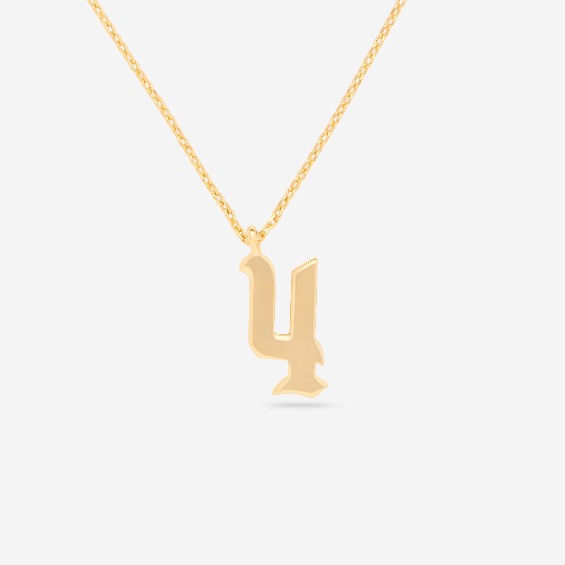 Number 4 Pendant Necklace