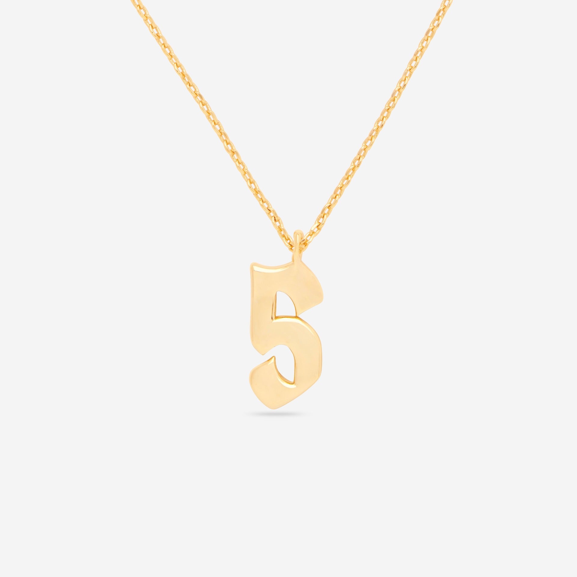 Number 5 Pendant Necklace