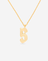Number 5 Pendant Necklace