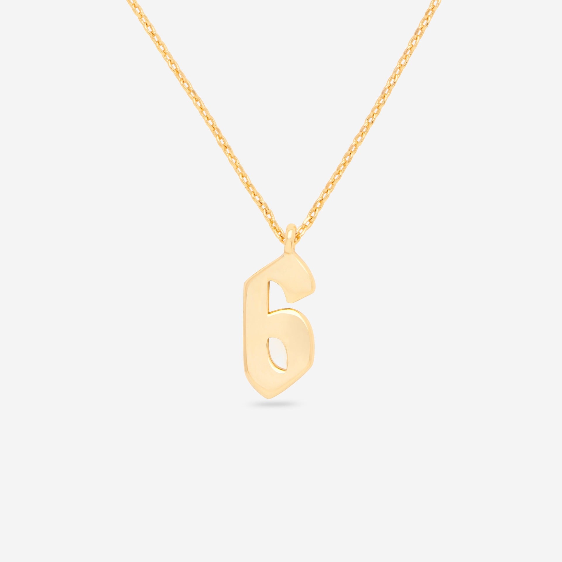 Number 6 Pendant Necklace