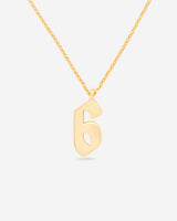 Number 6 Pendant Necklace