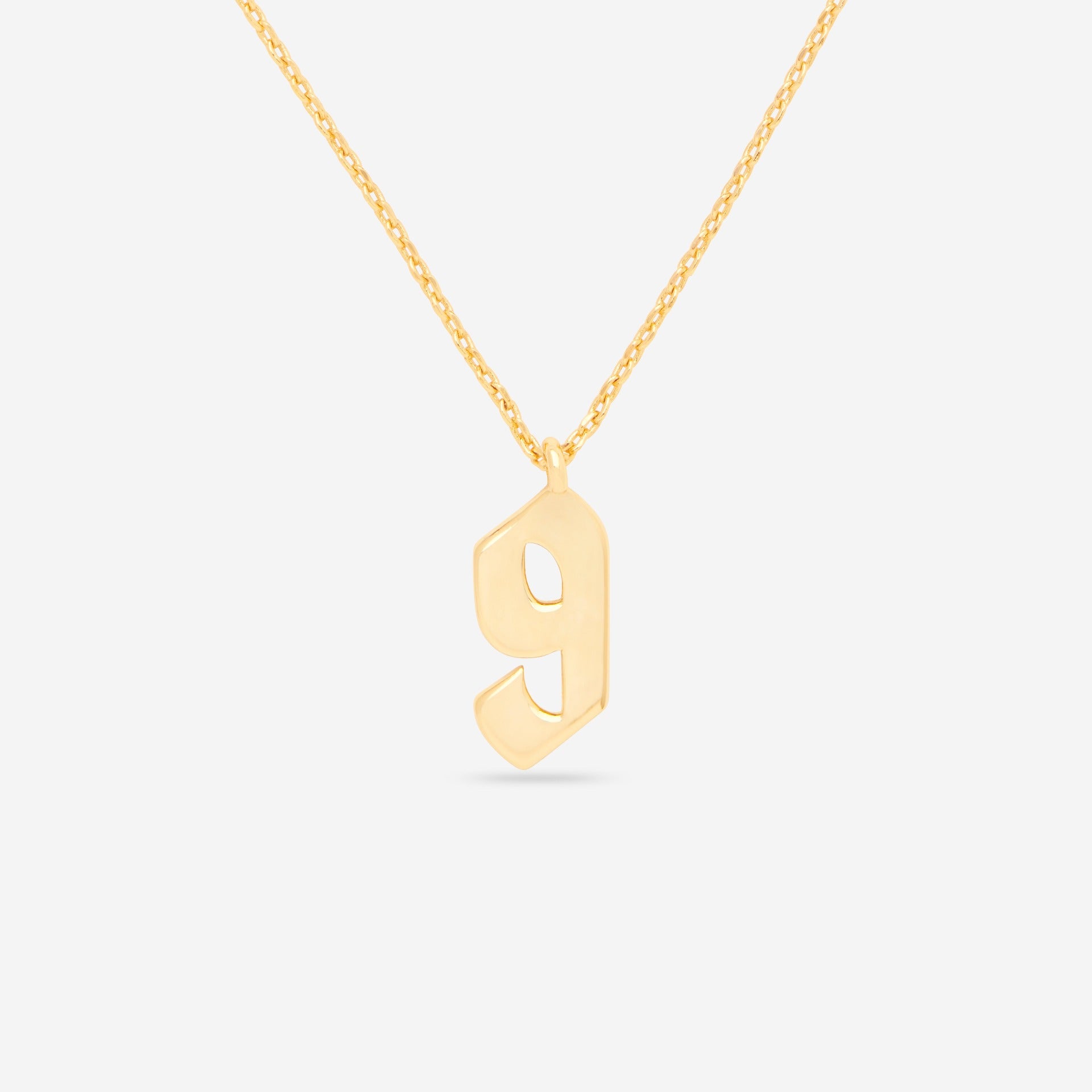Number 9 Pendant Necklace