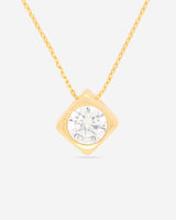 Zircon Cube Pendant Necklace