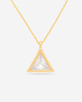 Triangle Pendant  CZ Necklace