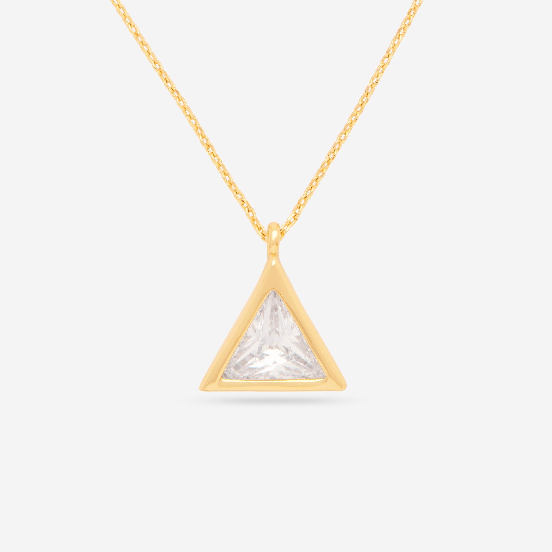 Triangle Pendant CZ Necklace