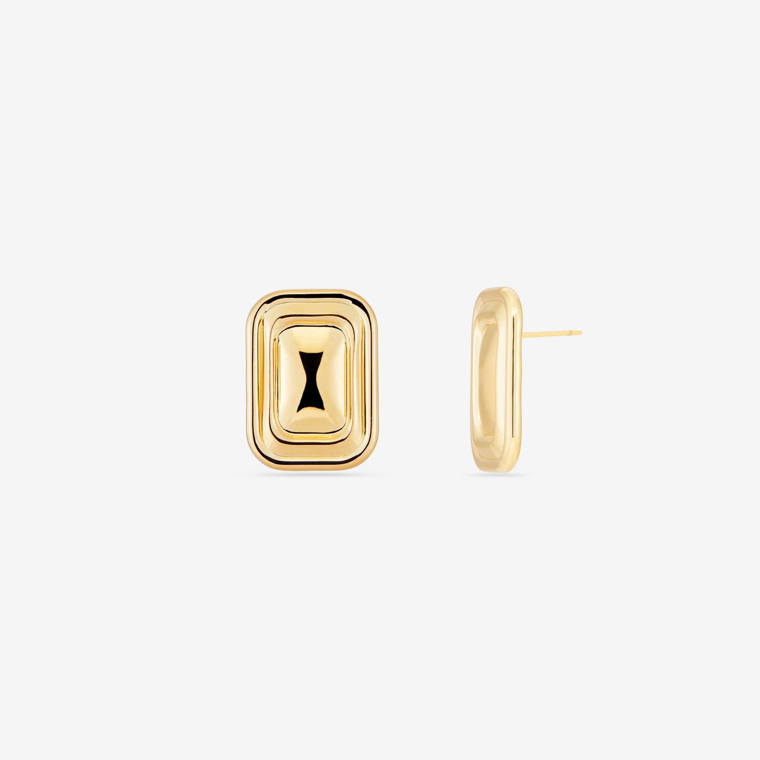 Rectangular Rounded Earrings Rounded Rectangle Earrings – MÉGA
