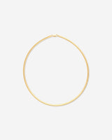 MÉGA Omega 3 Necklace in gold vermeil—3 mm-wide sterling chain (16″ or 18″) with lobster clasp, polished and lightweight.