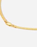MÉGA Omega 3 Necklace in gold vermeil—3 mm-wide sterling chain (16″ or 18″) with lobster clasp, polished and lightweight.