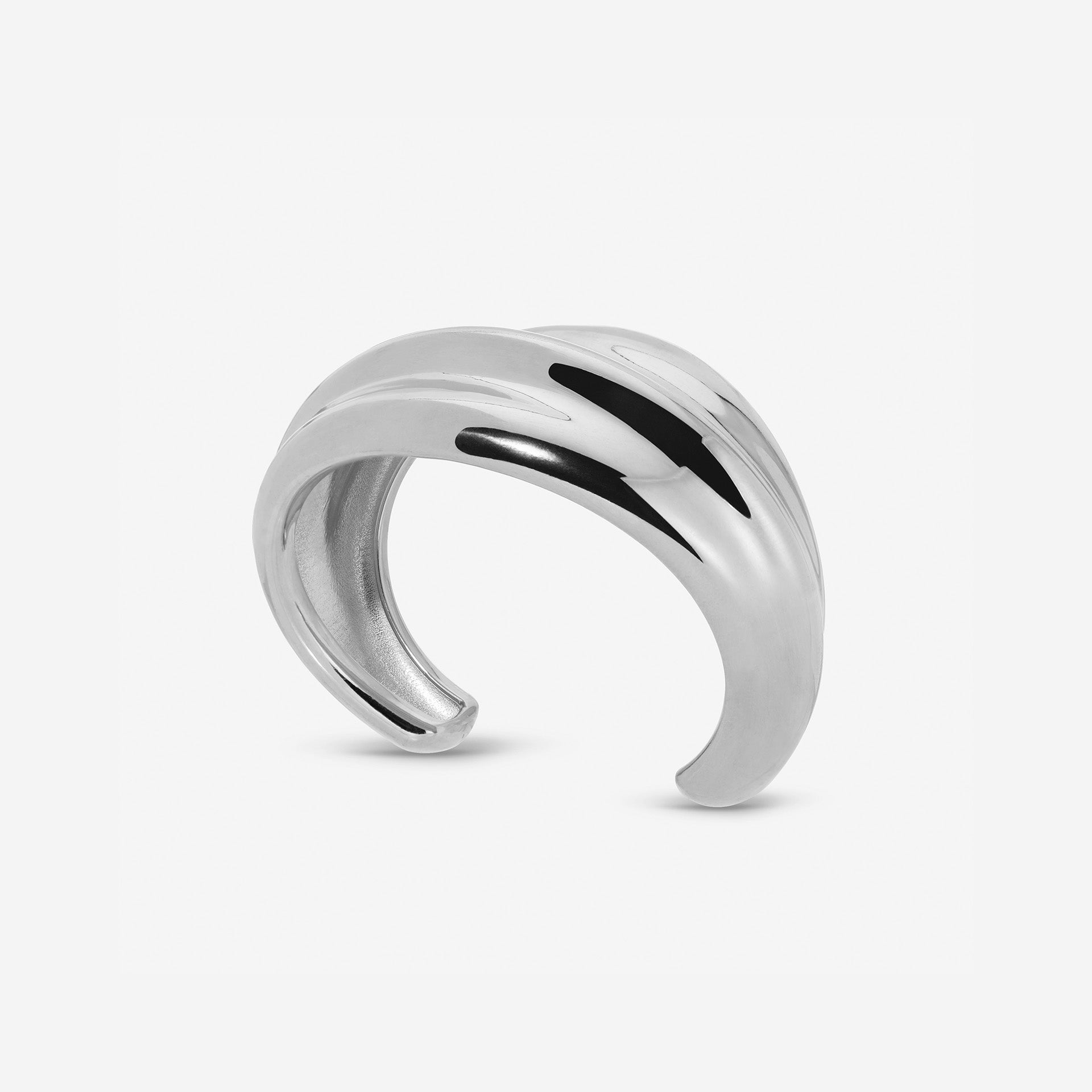 MÉGA Simone Cuff in gold vermeil—brass tapered cuff 42.5 mm to 14.3 mm wide, 11.7 mm tall, 51 g